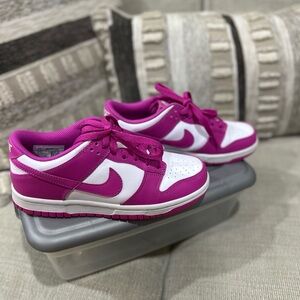 Nike Pink and White Sneakers Classic Dunk Low